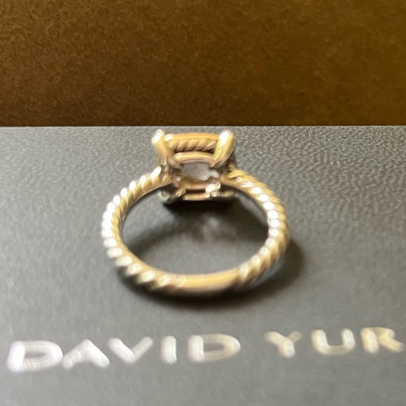 David Yurman 18K Rose Gold Diamond Morganite Chatelaine Ring - Picture 6 of 12